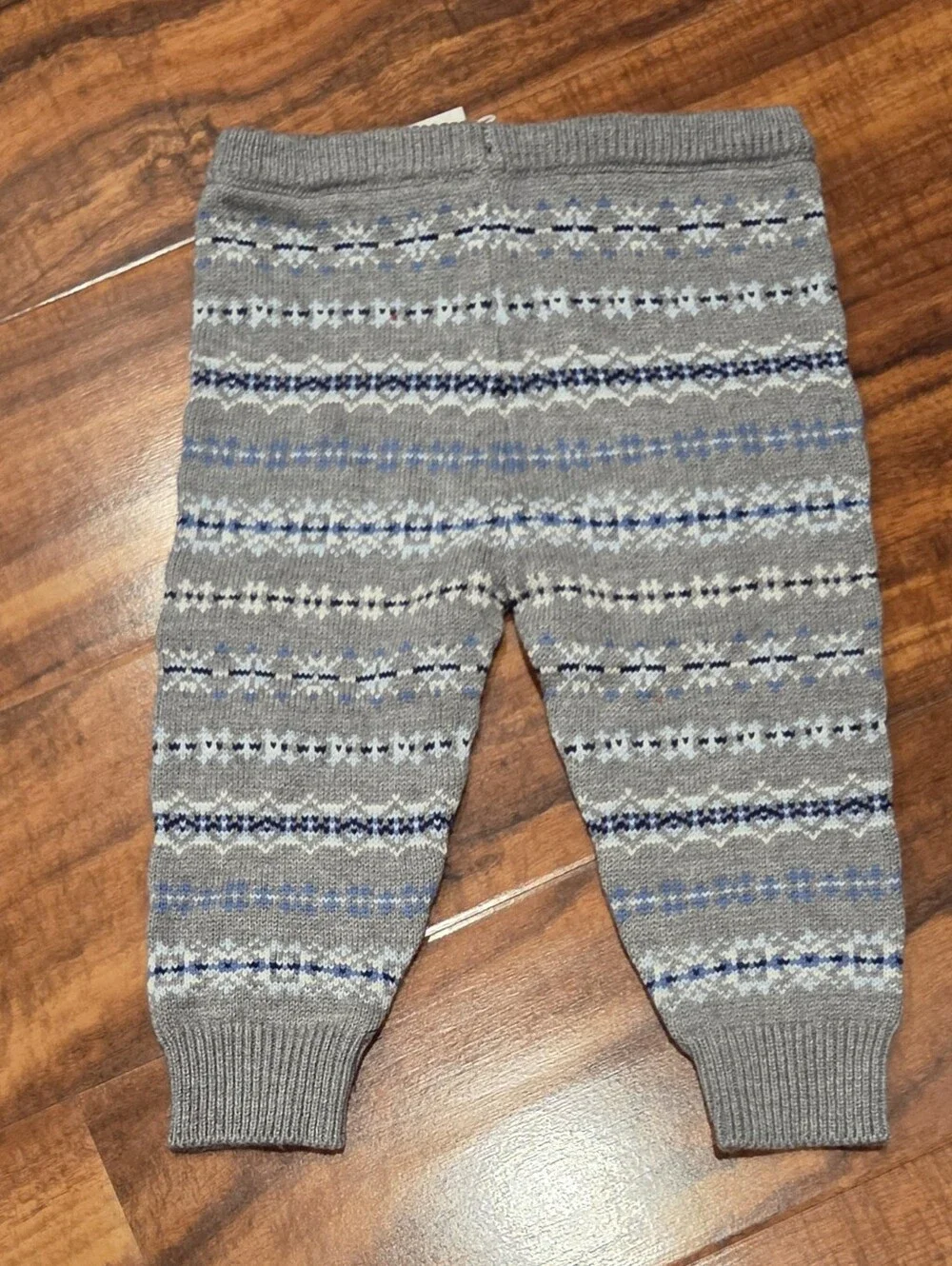 Janie and Jack NWT 6-12 months blue/gray fair isle sweater, bodysuit & pants set